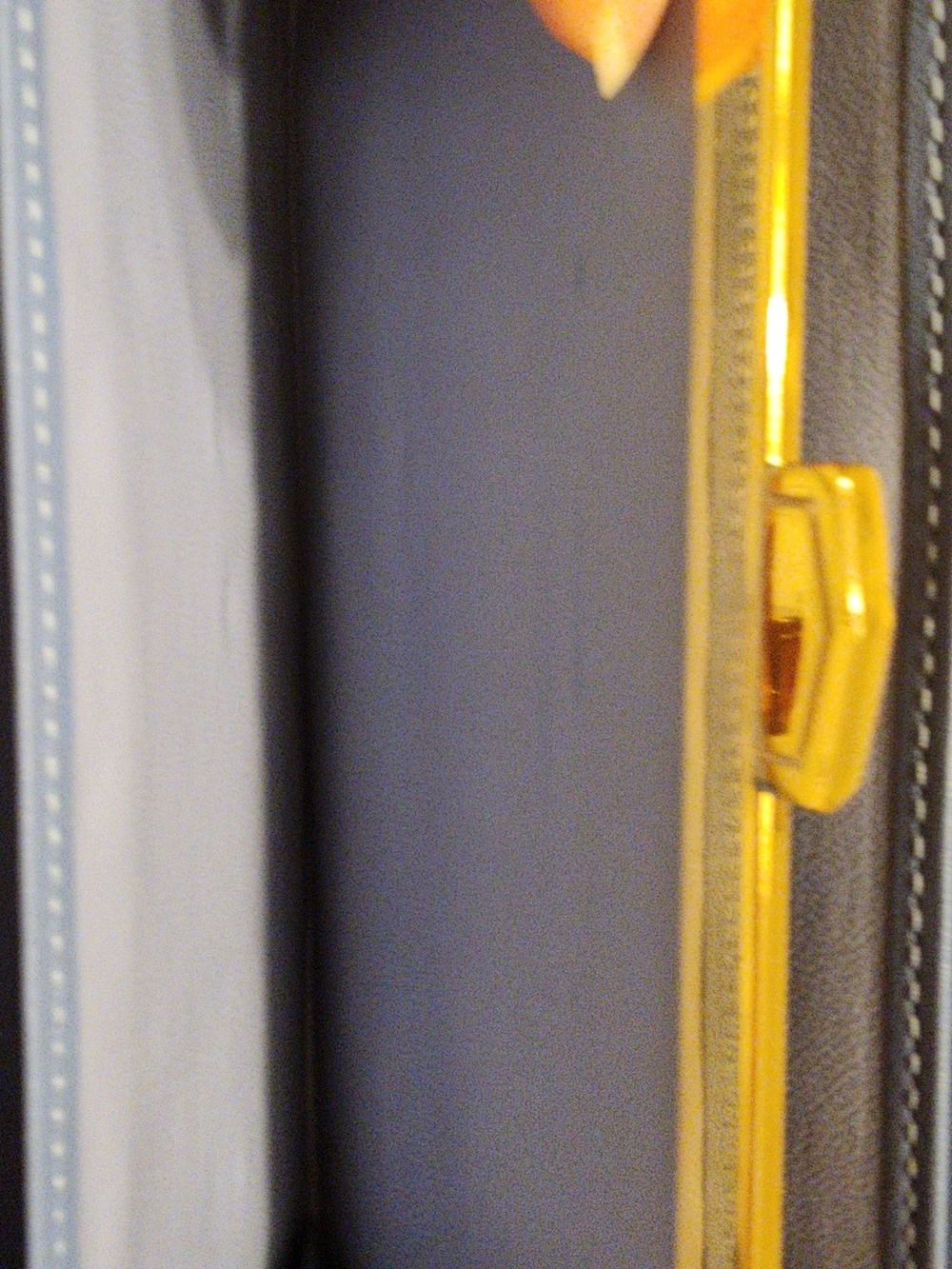 vintage blue Yves Saint Laurent wallet prominent gold-tone YSL logo COA INCLUDED - Picture 12 of 16